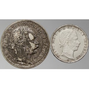 František Josef I. Zlatník 1883, ¼ zlatník 1859 A