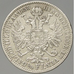 František Josef I. ¼ zlatník 1858 A