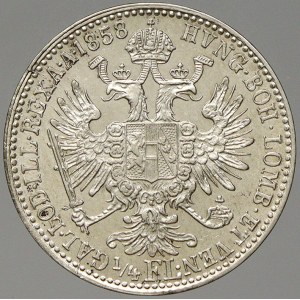 František Josef I. ¼ zlatník 1858 B