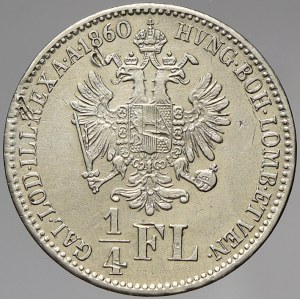 František Josef I. ¼ zlatník 1860 B. 2x n. škr