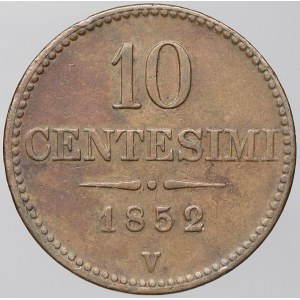 František Josef I. 10 centesimi 1852 V (IMPERA AVSTRIACO). patina, dr. hr.