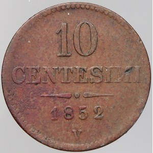 František Josef I. 10 centesimi 1852 V (IMPERA AVSTRIACO). n. hr.