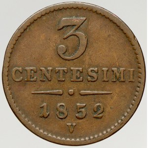 František Josef I. 3 centesimi 1852 V