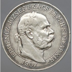František Josef I. 5 K 1907 KB korunovační