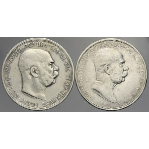 František Josef I. 5 K 1909, obě varianty portrétů