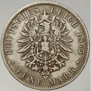 Bavorsko. 5 M 1875 D