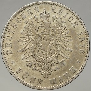 Bavorsko. 5 M 1876 D
