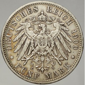 Bavorsko. 5 M 1900 D. KM-915