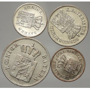 Bavorsko. Konvolut drobných bavorských stříbrných nominálů 1849-1863