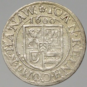 Hannau-Lichtenberg. 3 krejcar 1600 s titulem Rudolfa II.