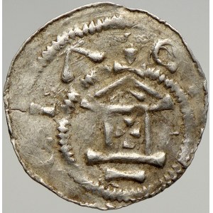 Mainz. Otto III. (983-1002). Denár kaplice / kříž. Dbg.-776-777. nedor.