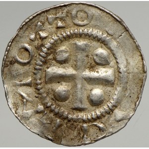 Mainz. Otto III. (983-1002). Denár kaplice / kříž. Dbg.-776-777. nedor.
