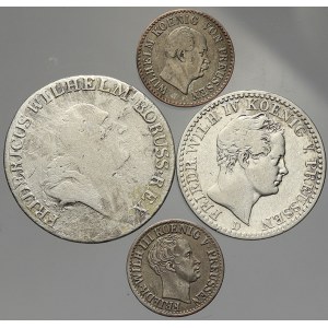 Prusko. Konvolut drobných pruských stříbrných nominálů (1797-1863)