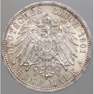 Prusko. Wilhelm II. (1888-1918). 5 M 1901 „200 let království“. KM-526