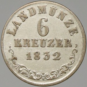 Sasko-Meiningen. Bernhardt II. (1831-1835). 6 krejcar 1832. KM-134