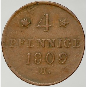 Sasko. 4 pfennig 1809 H.