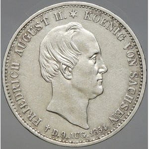 Sasko. Friedrich August II. (1836-54). Tolar 1854 úmrtní. KM-1080.1