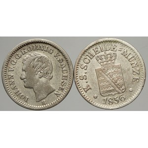 Sasko. 1 neu-grosch (10 pfennig) 1856 F, 1 neu-grosch (10 pfennig) 1873 B. KM-1159, KM-1221