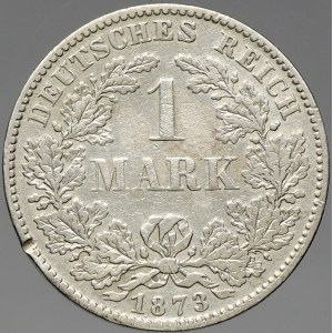 Drobné mince císařství po r. 1871. 1 M 1873 D
