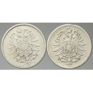 Drobné mince císařství po r. 1871. 1 M 1882 G, J. 1 x škr.