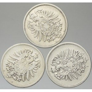 Drobné mince císařství po r. 1871. 1 M 1886 E, F, 1887 A