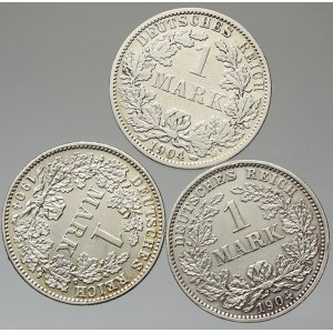 Drobné mince císařství po r. 1871. 1 M 1904 A, E, G