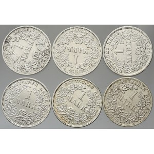 Drobné mince císařství po r. 1871. 1 M 1906 A, D, E, F, G, J