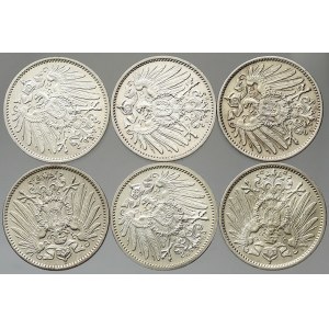 Drobné mince císařství po r. 1871. 1 M 1915 A, D, E, F, G, J