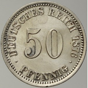 Drobné mince císařství po r. 1871. 50 pf. 1876 A