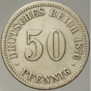Drobné mince císařství po r. 1871. 50 pf. 1876 B