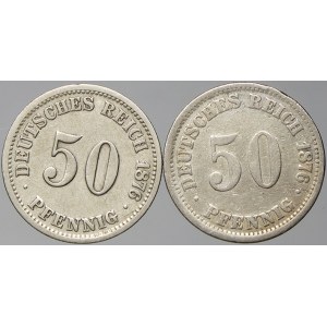 Drobné mince císařství po r. 1871. 50 pf. 1876 C, E