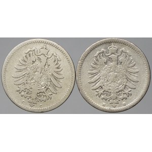 Drobné mince císařství po r. 1871. 50 pf. 1876 C, E