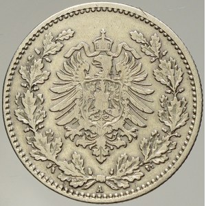 Drobné mince císařství po r. 1871. 50 pf. 1877 A malý znak