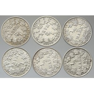 Drobné mince císařství po r. 1871. ½ M 1906 A, D, E, F, G, J
