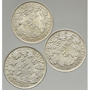 Drobné mince císařství po r. 1871. ½ M 1914 A, D, J