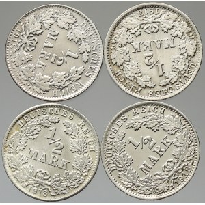 Drobné mince císařství po r. 1871. ½ M 1918 A, D, E, F