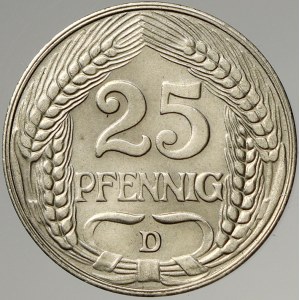Drobné mince císařství po r. 1871. 25 pf. 1909 D