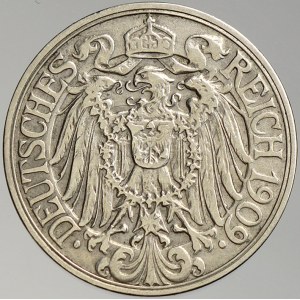 Drobné mince císařství po r. 1871. 25 pf. 1909 F
