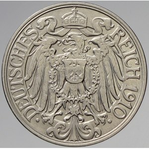 Drobné mince císařství po r. 1871. 25 pf. 1910 A