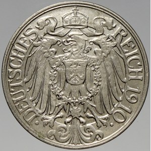 Drobné mince císařství po r. 1871. 25 pf. 1910 D