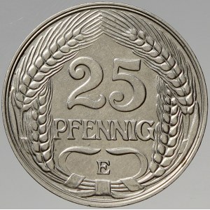 Drobné mince císařství po r. 1871. 25 pf. 1910 E