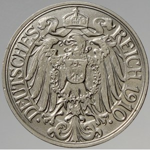 Drobné mince císařství po r. 1871. 25 pf. 1910 E