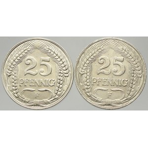 Drobné mince císařství po r. 1871. 25 pf. 1910 F