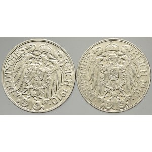 Drobné mince císařství po r. 1871. 25 pf. 1910 F