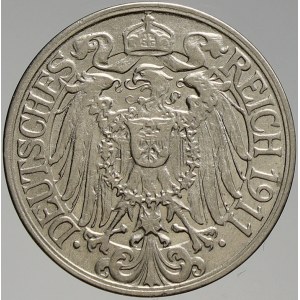 Drobné mince císařství po r. 1871. 25 pf. 1911 A