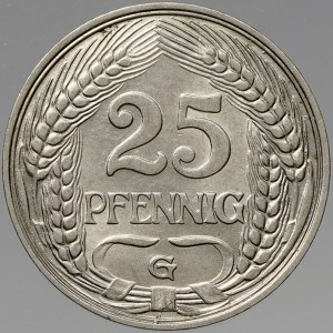 Drobné mince císařství po r. 1871. 25 pf. 1911 G