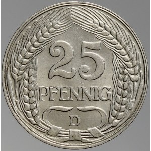 Drobné mince císařství po r. 1871. 25 pf. 1912 D