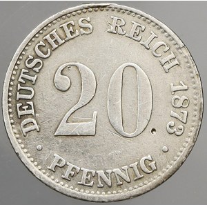 Drobné mince císařství po r. 1871. 20 pf. 1873 B. KM-5. m. o.