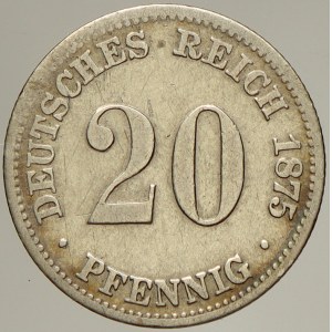 Drobné mince císařství po r. 1871. 20 pf. 1875 C