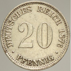 Drobné mince císařství po r. 1871. 20 pf. 1876 E